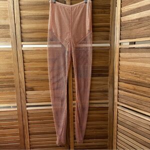 Cult Gaia Rhinestone Sparkle  Mesh Pants in pink size M